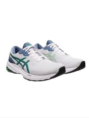 Asics Men's GT-1000 11 Ortholite White Steel Blue Athletic Sneakers 9